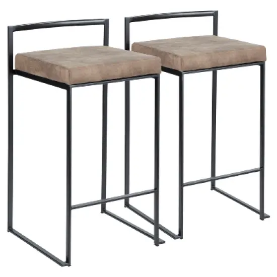 Set of 2 26" Fuji Contemporary Counter Height Barstools - LumiSource image {14}