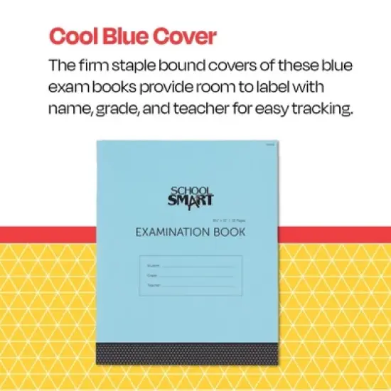 School Smart Examination Blue Book with 16 Pages, 8-1/2 x 11 Inches, Pack of 50 Books image {2}