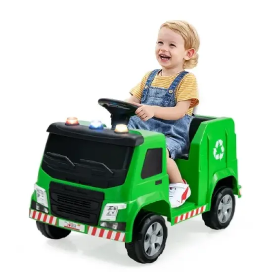 Costway 12V Recycling Garbage Truck Electric Ride On Toy Remote w/Recycling Accessories image {9}