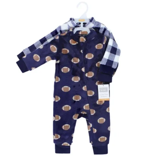 Hudson Baby Infant Boy Plush Jumpsuits, Football image {1}