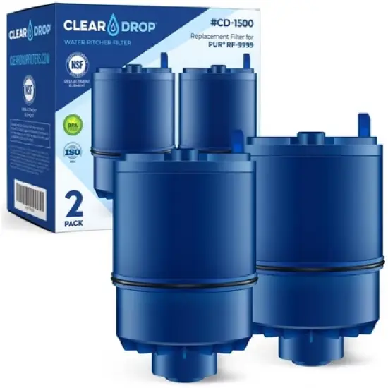 Clear Drop Filter Replacement for PUR&reg; RF9999 Faucet Water Filters, Fits all PUR&reg; and PUR&reg;PLUS Faucet Filtration Systems (2 Pack) image {2}