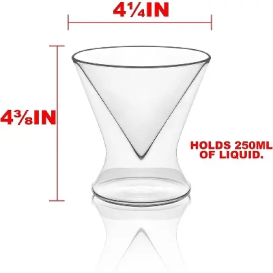 LEMONSODA Double-Walled Stemless Martini Glasses  - 8oz image {3}