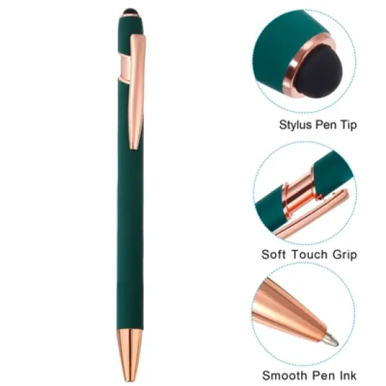 Unique Bargains Metal Black Ink Screen-touching Tip Medium Point Ballpoint Pen 6 Pcs image {3}