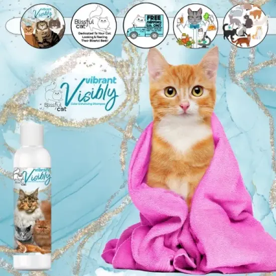The Blissful Cat Visibly Vibrant Coat Enhancing Cat Shampoo image {4}