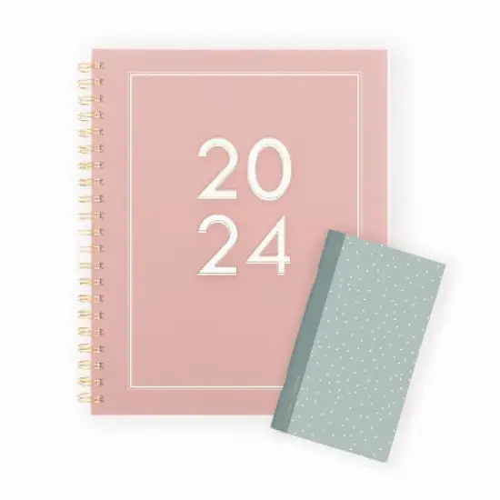 Sugar Paper Essentials 2024 Planner 11"x9.5" Weekly/Monthly Frosted Pink image {7}