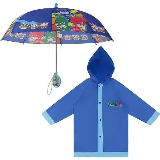 PJ Masks Boys Umbrella and Raincoat Set, Kids Ages 2-7 image {6}