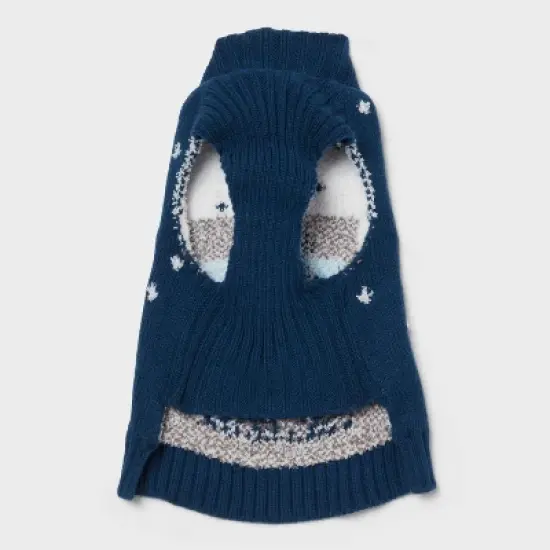 Polar Bear Dog Sweater - Wondershop&trade; Dark Blue image {2}