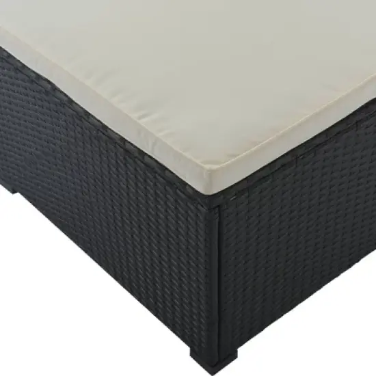 9pc Wicker Patio Sectional Seating Set with Cushions - Black/Beige - GODEER image {17}