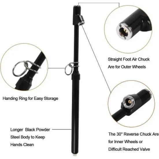Paaaawaters Dual Head Tire Pressure Gauge, Heavy Duty Pencil Tire Gauge Range 10-150PSI,Dual Head Truck Pen Air Pressure Gauge (Pack of 2) image {2}