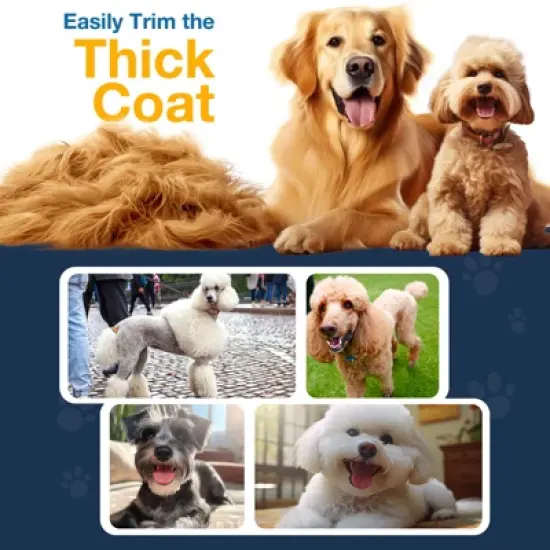 Oneisall RFC-676 Cordless Dog Clippers - Low Noise, Waterproof, for Thick Coats w/ Stainless Steel Blade image {4}