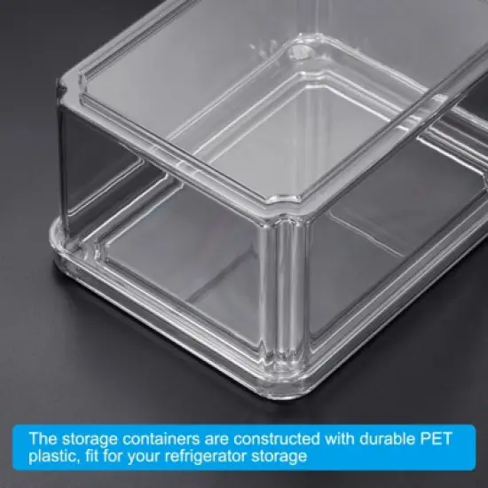 Unique Bargains Fridge Stackable Food Storage Containers 4 Pcs image {1}