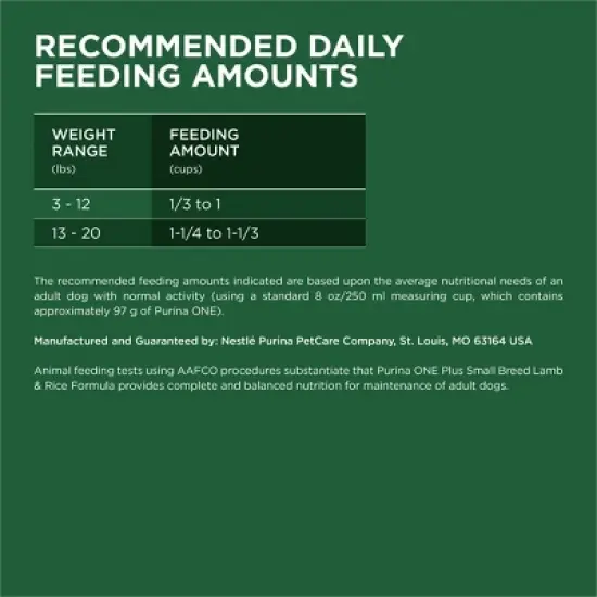 Purina ONE SmartBlend Small Breed Natural Lamb Flavor Dry Dog Food image {5}