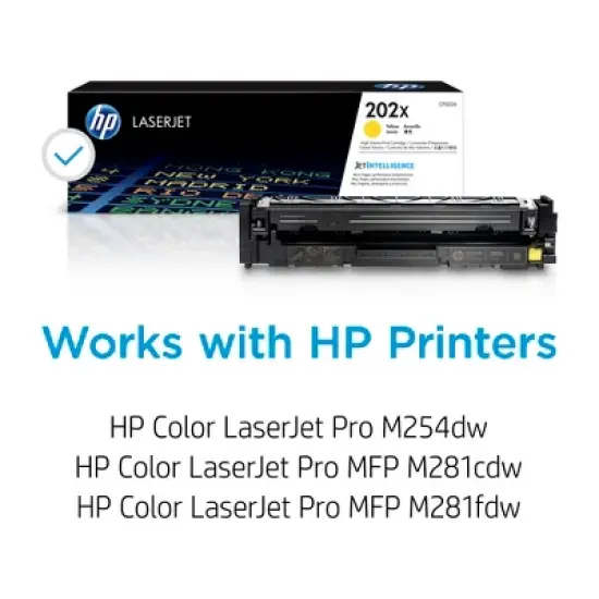 HP 202X High Yield Yellow Original LaserJet Toner Cartridge, ~2,500 pages, image {2}