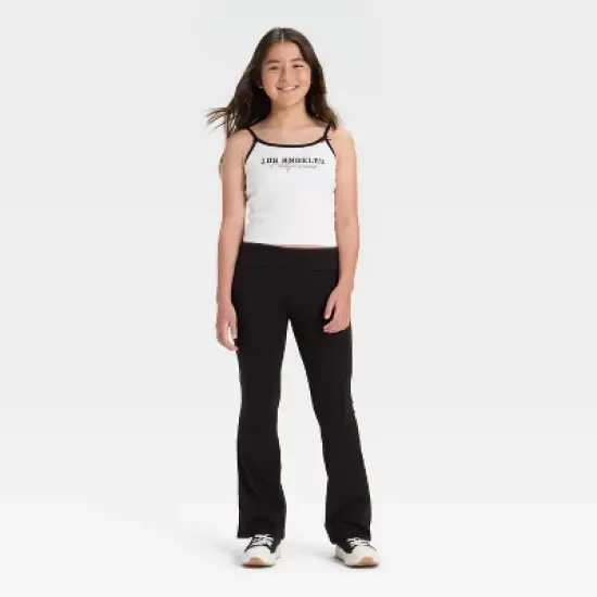 Girls' Foldover Waist Flare Leggings - art class&trade; image {2}