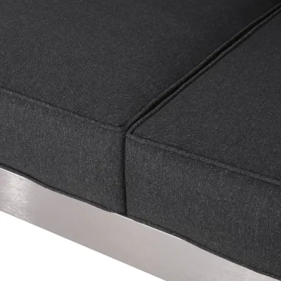 Aviara 2pc Aluminum Patio Loveseat & Coffee Table Set - Gray - Christopher Knight Home image {9}