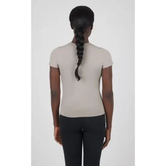 Yogalicious Womens 2 Pack Crew Neck Logan Fitted Short Sleeve Top image {4}