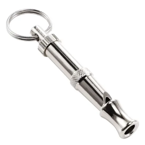 Unique Bargains Metal Adjustable Sound Pitch Lightweight Dog Whistle with Keychain Silver Tone 1 Pc image {4}