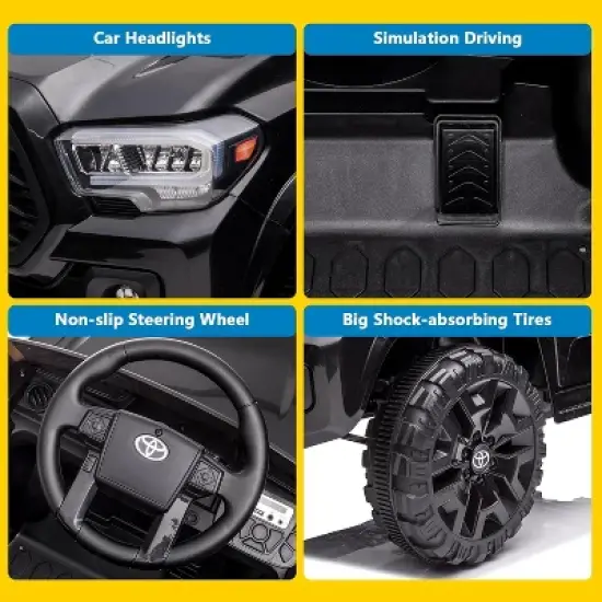 Officially Licensed Toyota Tacoma Car, 12V Battery Powered Electric Car with Remote Control, Spring Suspension Safety Belt image {2}