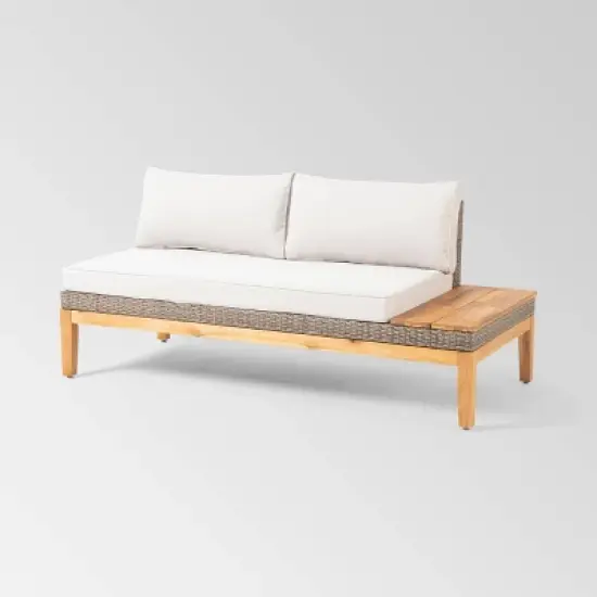 Loft Acacia 4pc Wood Sectional Sofa Set - Christopher Knight Home image {2}