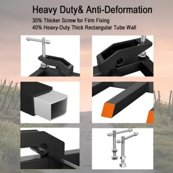 Acekool Clamp-On Debris Forks for 60" Tractor Bucket, 4000 lbs Capacity, Quick Attach Pallet Fork, 6 Tines for Loader, Skid Steer, Farm image {4}