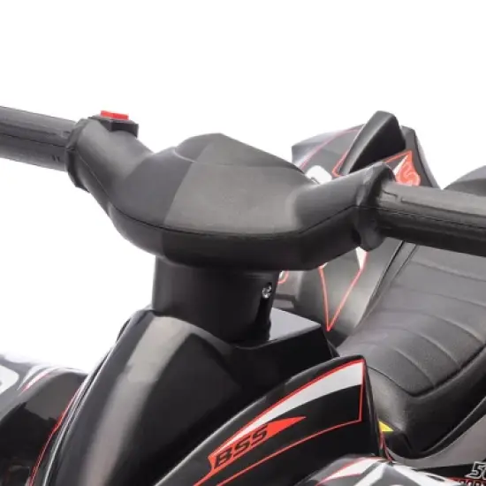 Qaba Kids ATV, 6V 4 Wheeler Kids Quad Car, Battery Powered Electric Ride on Toy with Music for Boys  & Girls Ages 2-6 Years, Black image {5}