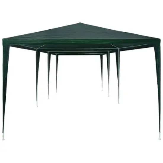 vidaXL Outdoor Party Tent - PE Green, UV and Water Resistant, Steel Frame, Perfect for Celebrations, Garden Gazebo, Easy Assemble, 9.8' x 29.5 image {2}