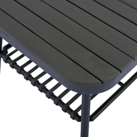 Dexmalle 4-Piece Outdoor Patio Furniture Set,Metal Chairs with Woven Rope U-Shaped Backrest with Thick Cushions and Coffee Table image {10}