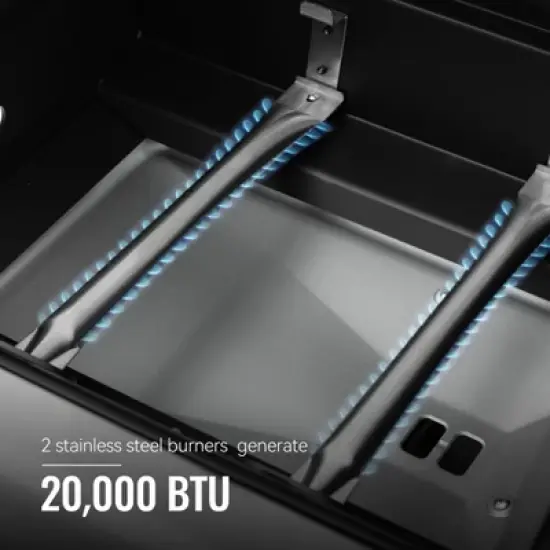 RoyalGourmet 2-Burner Gas and Charcoal Combo Grill ZH3002NTG Silver/Black image {4}