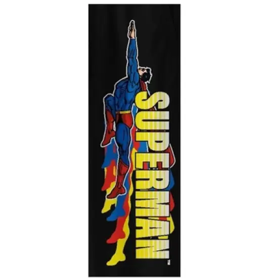 Superman Flying With Vertical Title Logo Youth Black Graphic Sweatpants image {1}