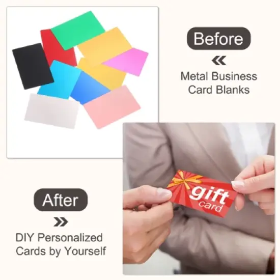 Unique Bargains Blank Metal Business Cards for Laser Engraving DIY 50 Pcs image {2}