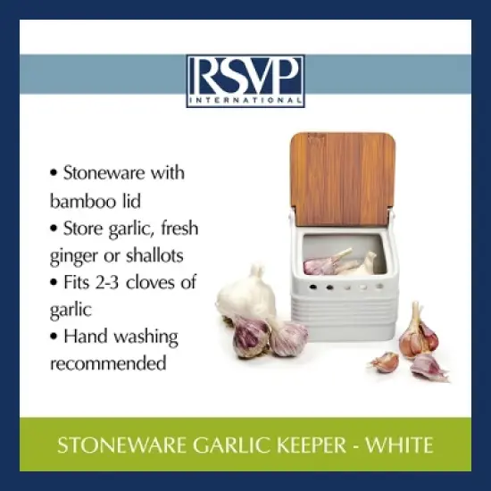 Rsvp Stoneware Garlic Keeper - White image {9}