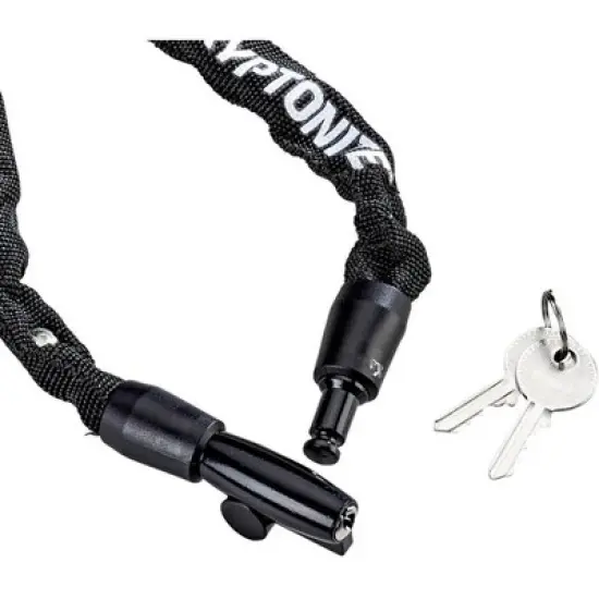 Kryptonite Keeper 411 Chain Lock w/ Keys 4mm x 110cm Black Protective Cover image {2}