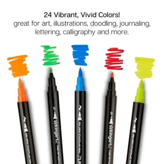KINART Twin-Tip Pro Acrylic Paint Pens 24 Colors image {6}