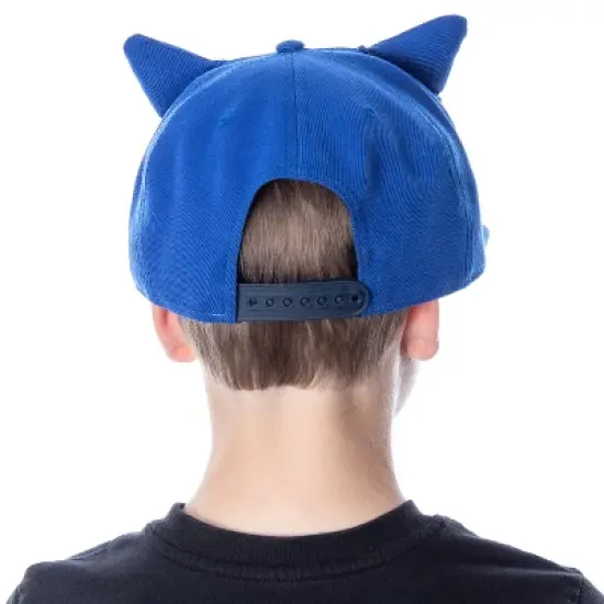 Sonic the Hedgehog Hat Embroidered 3D Character Face and Ears Snapback Cap Blue image {2}