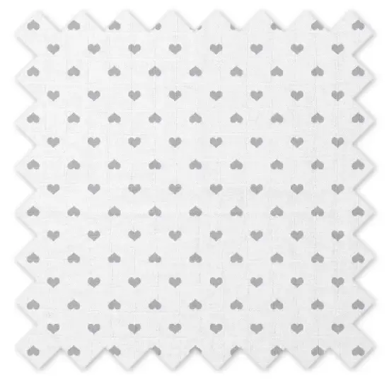 Bacati - Hearts Quilted Muslin Changing Pad Cover Gray image {8}