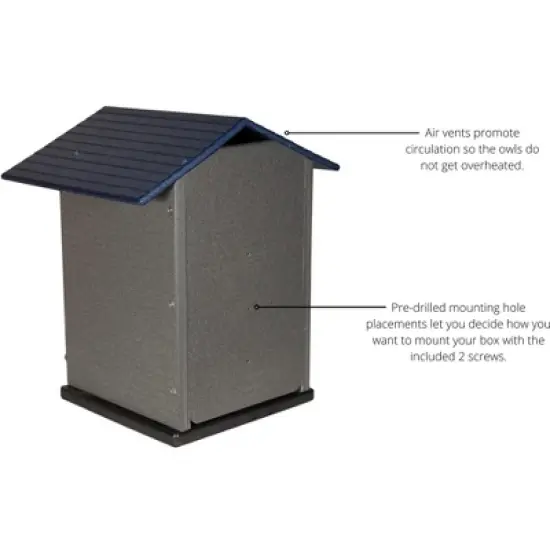 Ultimate Poly Screech Owl or Saw-Whet Owl House Nesting Box image {4}