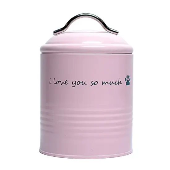 American Pet Supplies I Love You So Much Dog Treat Canister Gift Set (Pink and Blue) image {2}