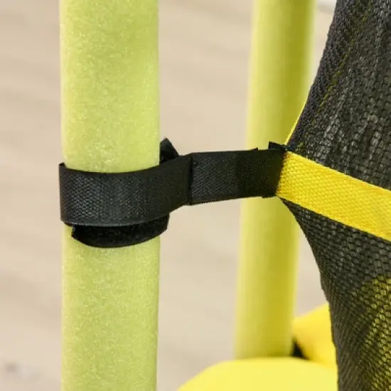 QingMoon 55IN 4.6FT Toddler Trampoline With Safety Enclosure & Ball Pit With Capacity For 20 Balls For Indoor Or Outdoor Use,Yellow image {6}