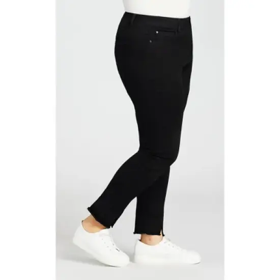 Women's Plus Size Split Jean Black - average | AVENUE image {4}