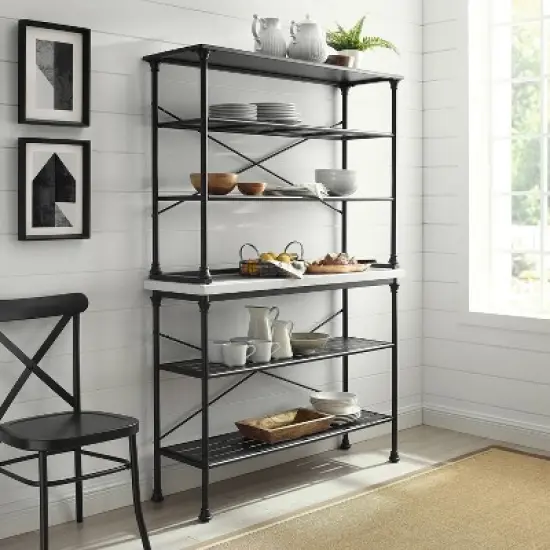 Madeleine Baker's Rack Console and Hutch Matte Black - Crosley image {5}