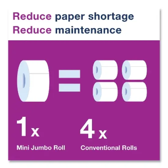 Tork Advanced Jumbo Bath Tissue, Septic Safe, 2-Ply, 3.48" x 751 ft, White, 12 Rolls/Carton image {5}