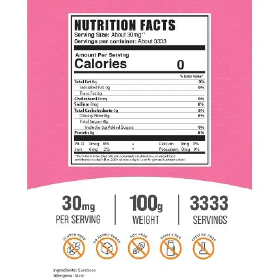BulkSupplements Sucralose Powder image {1}