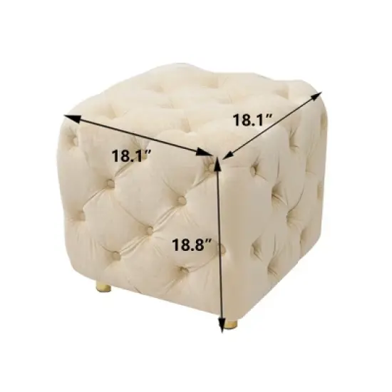 Modern Velvet Upholstered Ottoman - ModernLuxe image {2}