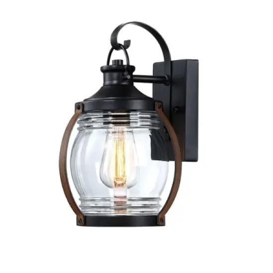 Outdoor Wall Lantern with Architectural Sconces Matte Black - Wellfor image {1}