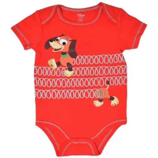 Disney Pixar Toy Story Rex Slinky Dog Buzz Lightyear Baby 5 Pack Bodysuits Newborn to Infant image {3}