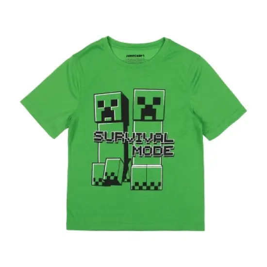 Minecraft Survival Mode 2-Pack Boy's Crew Neck Short Sleeve Athletic Performance Swim Tee Combo Set image {4}