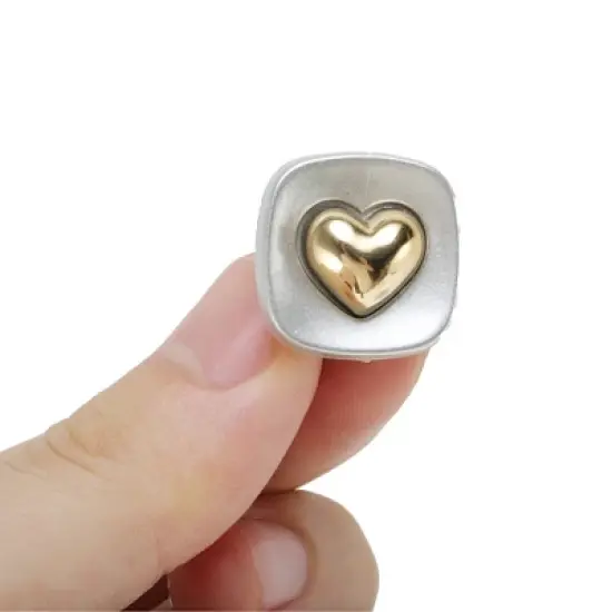 Unique Bargains Heart Shoelace Charms Silver Tone Gray 1 Pair image {2}