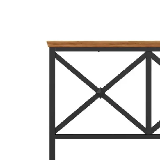 Ashford Metal Headboard Textured Black with Oak Finished Wood - Hillsdale Furniture image {6}