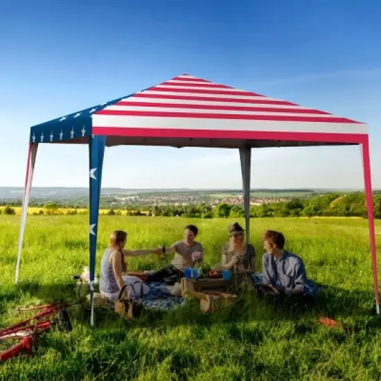 Costway 10'x10' Folding Pop Up Tent Gazebo Canopy Mesh Sidewall image {3}