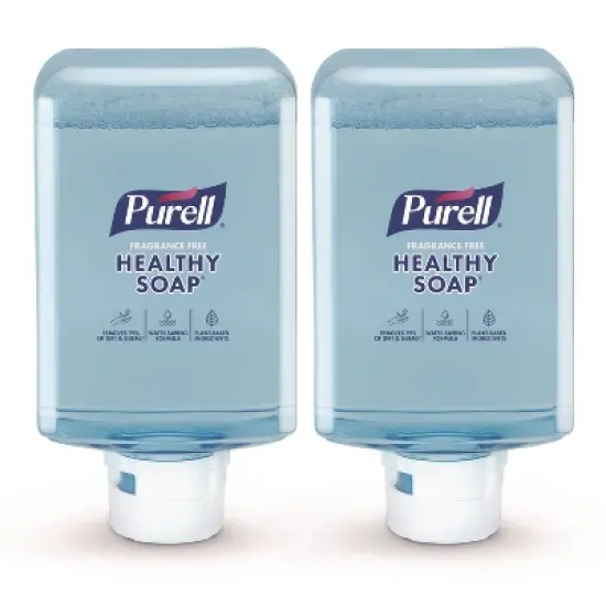 PURELL HEALTHY SOAP with CLEAN RELEASE Technology Refill, For ES10 Dispensers, Fragrance-Free, 1,200 mL, 2/Carton image {7}